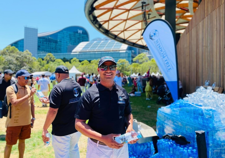 Spreading Kindness and Hydration: The Wisdom Tree International Foundation at the Nepalese Festival in Darling Harbour